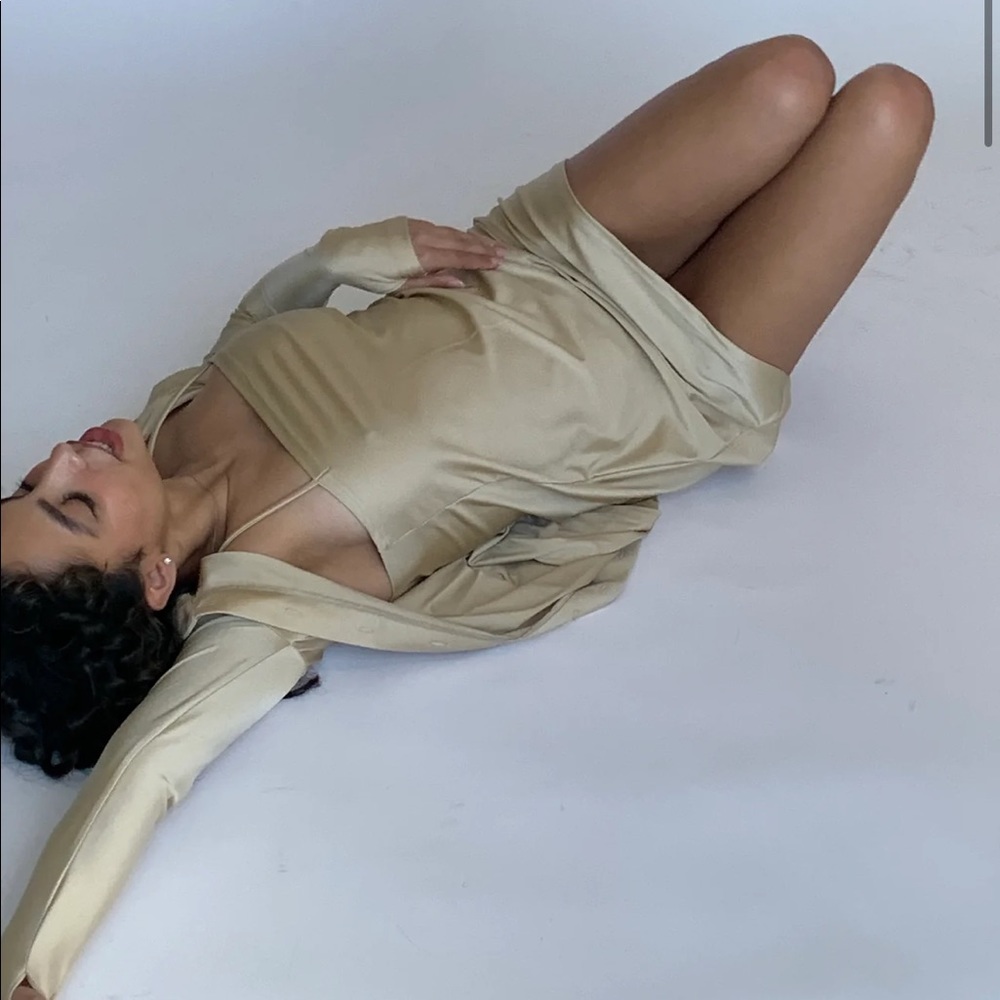 Introductiion Champagne slip dress
